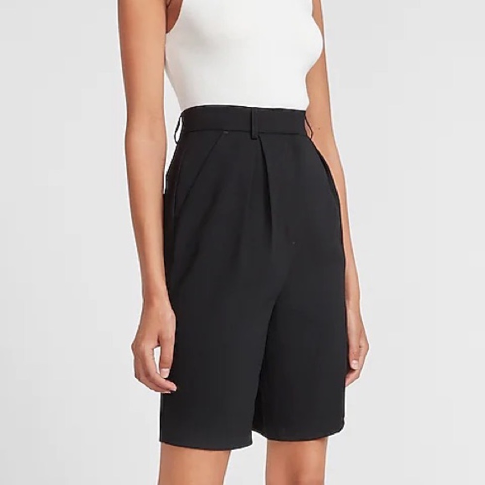 Express black Bermuda shorts. Perfect with an oversized blazer.